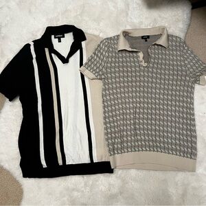 Express Black and Cream Men's Shirts